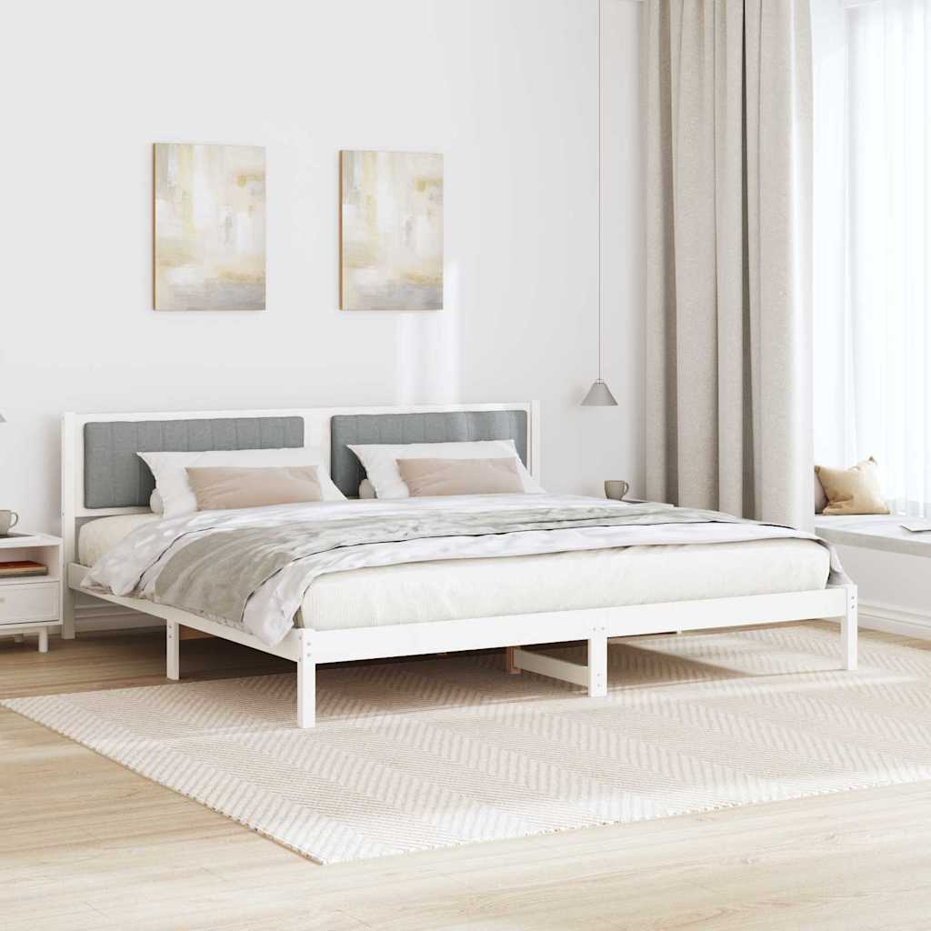 Cadre de lit Gris clair 200 x 200 cm Pin massif - XIOS