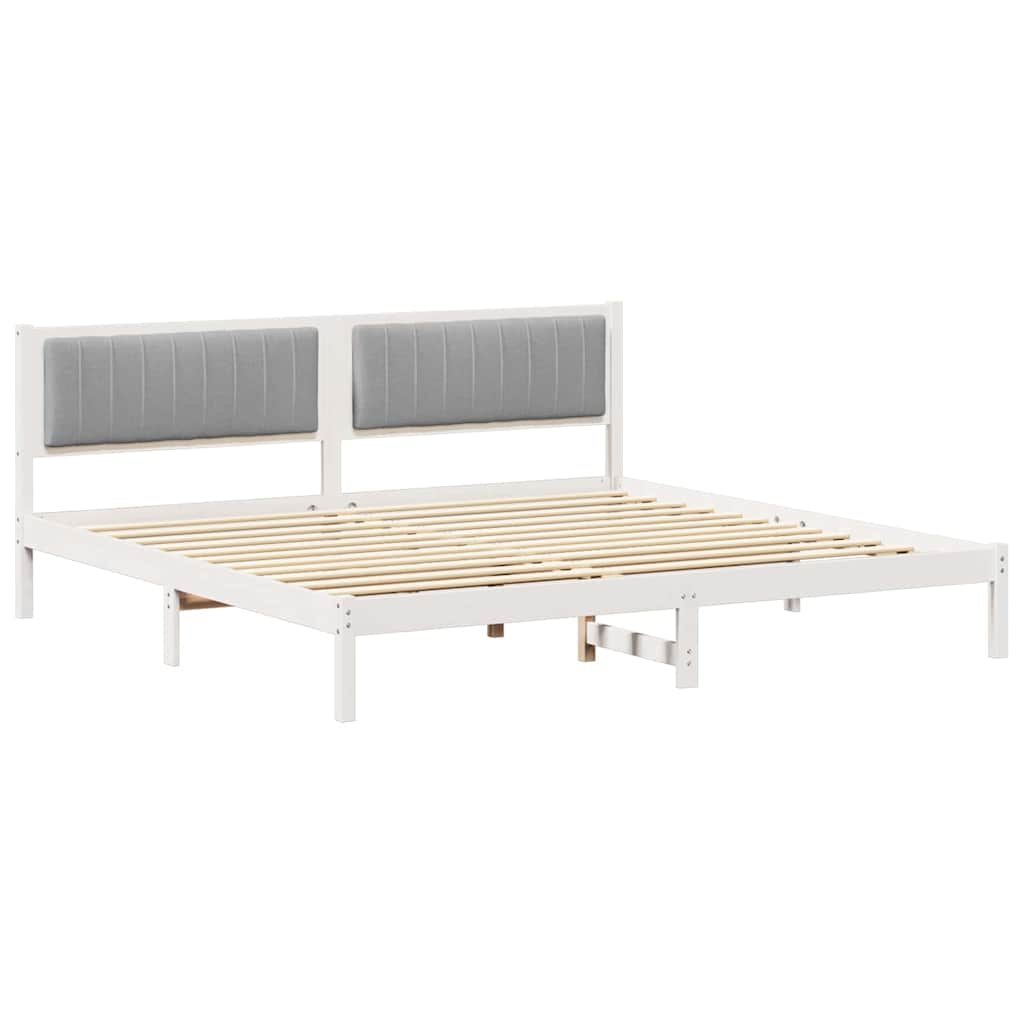 Cadre de lit Gris clair 200 x 200 cm Pin massif - XIOS