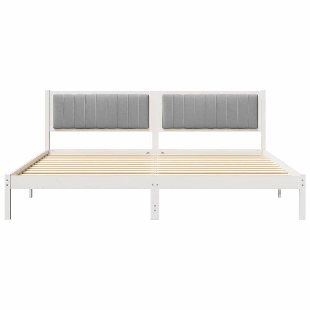 Cadre de lit Gris clair 200 x 200 cm Pin massif - XIOS