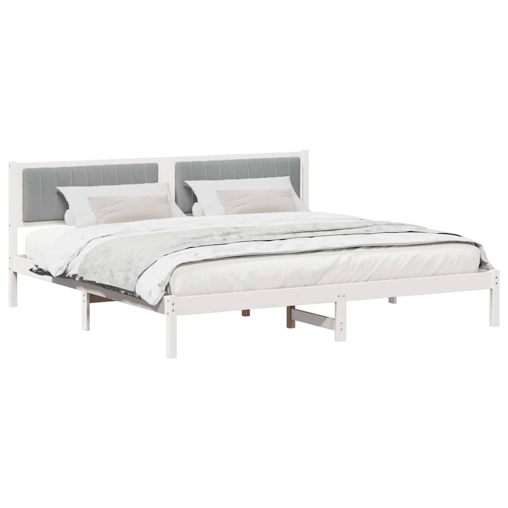 Cadre de lit Gris clair 200 x 200 cm Pin massif - XIOS