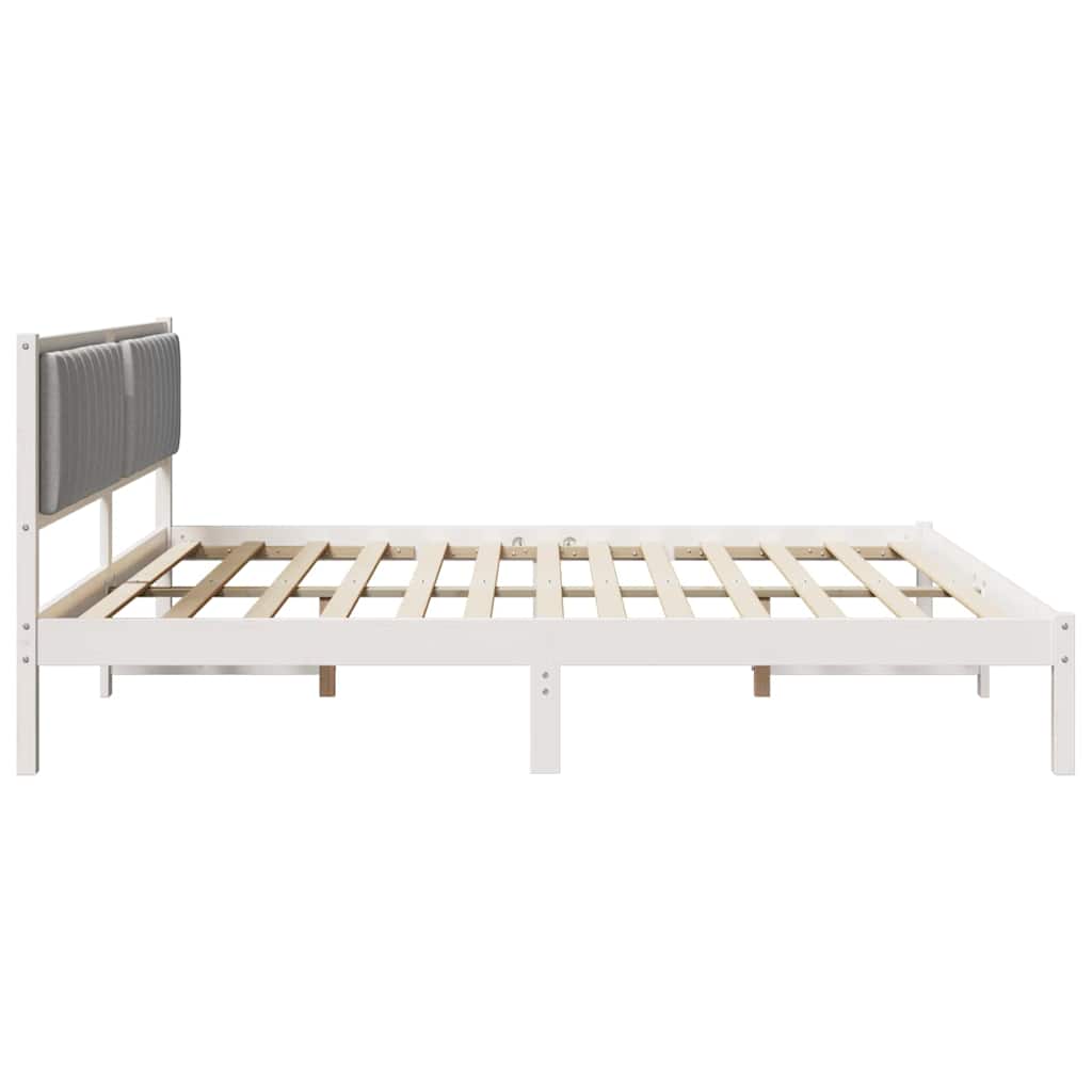 Cadre de lit Gris clair 200 x 200 cm Pin massif - XIOS