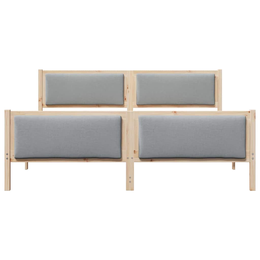 Cadre de lit avec tête de lit Gris clair 200 x 200 cm tissu - XIOS