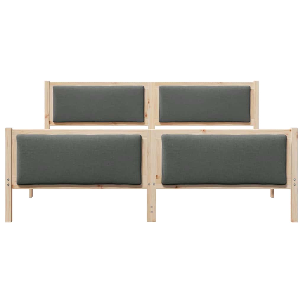 Cadre de lit avec tête de lit Gris foncé 200 x 200 cm tissu - XIOS