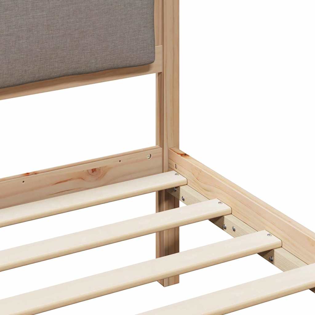 Cadre de lit avec tête de lit Taupe 200 x 200 cm tissu - XIOS