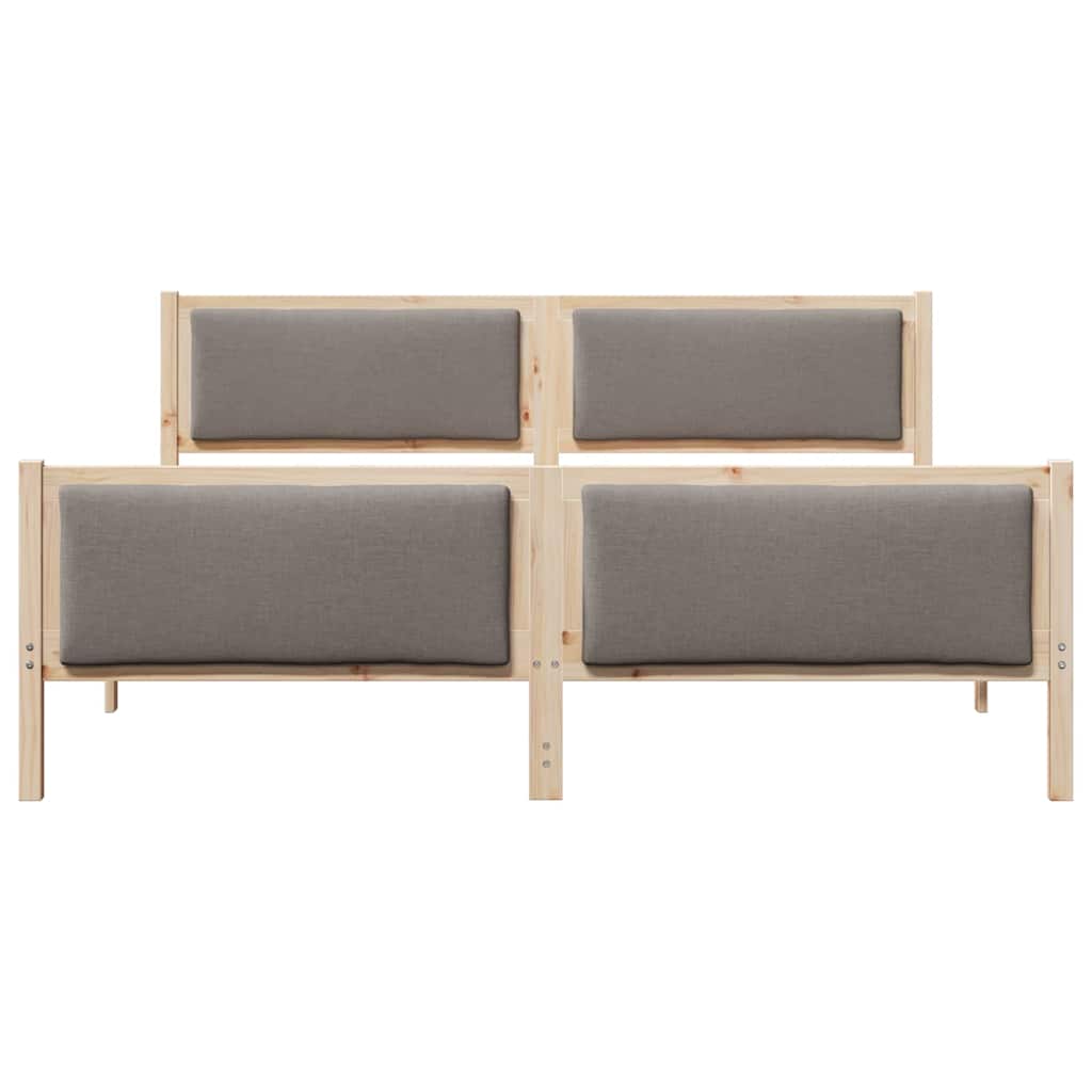 Cadre de lit avec tête de lit Taupe 200 x 200 cm tissu - XIOS