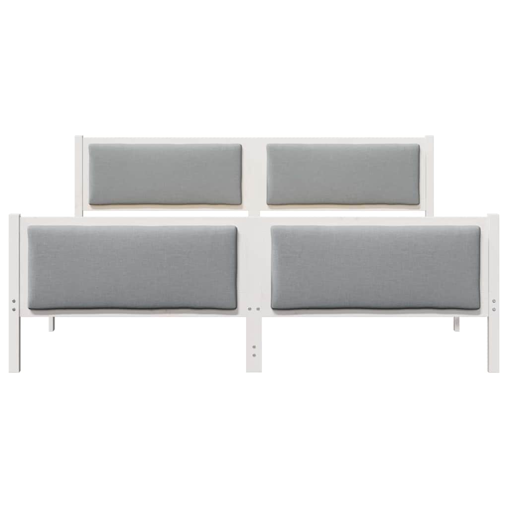 Cadre de lit avec tête de lit Gris clair 200 x 200 cm tissu - XIOS