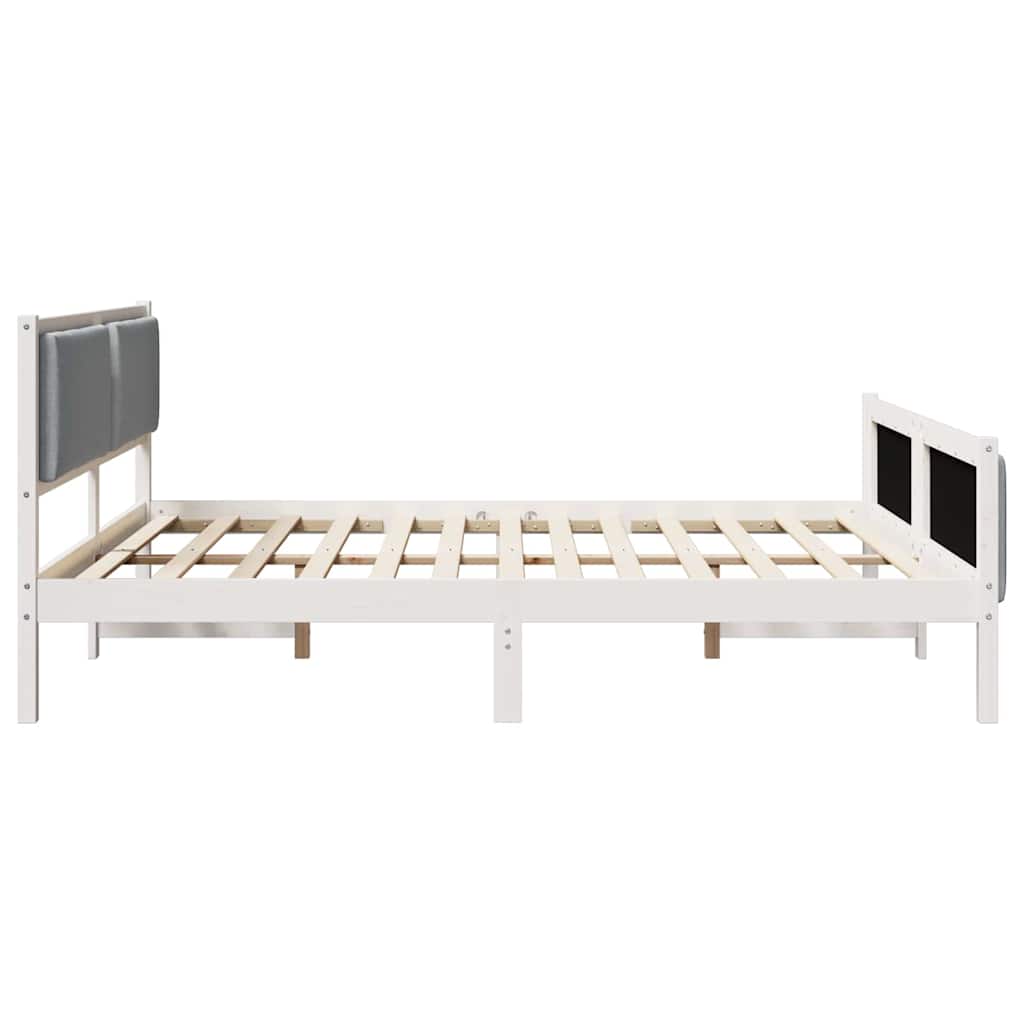 Cadre de lit avec tête de lit Gris clair 200 x 200 cm tissu - XIOS
