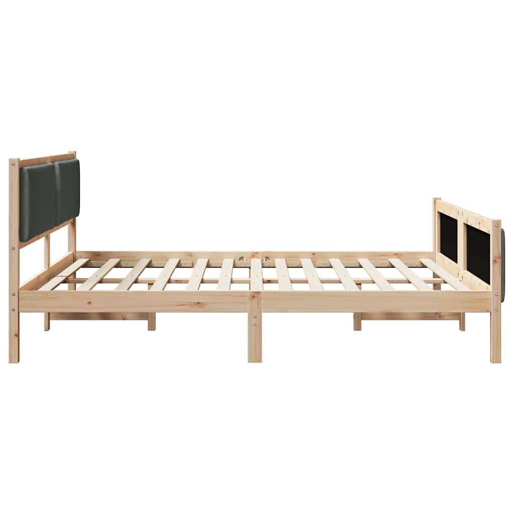 Cadre de lit avec tête de lit Gris foncé 180 x 200 cm tissu - XIOS