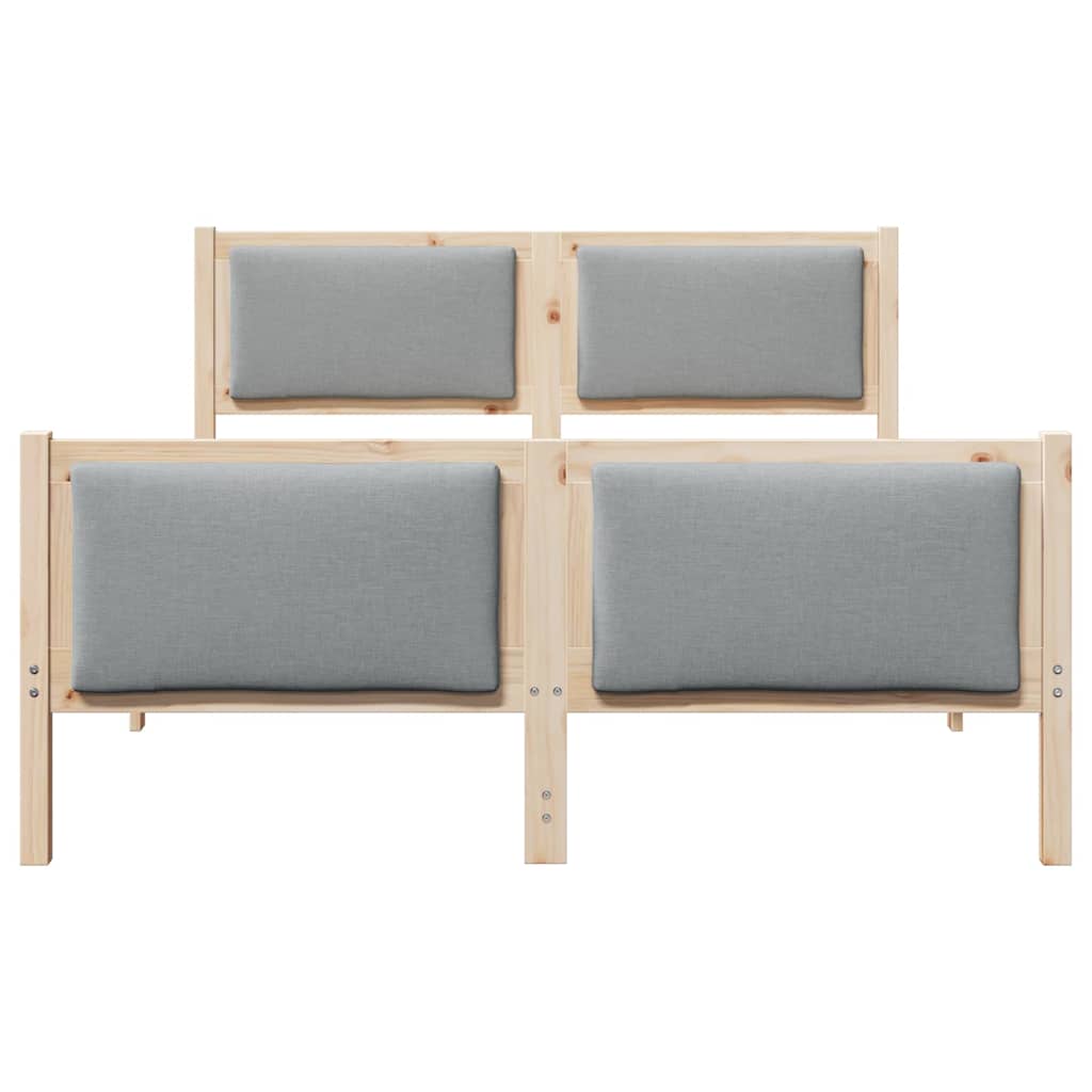 Cadre de lit avec tête de lit Gris clair 150 x 200 cm tissu - XIOS