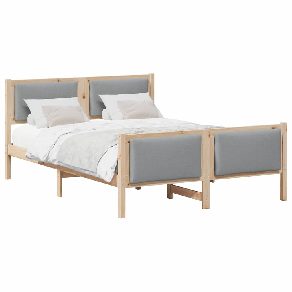 Cadre de lit avec tête de lit Gris clair 150 x 200 cm tissu - XIOS