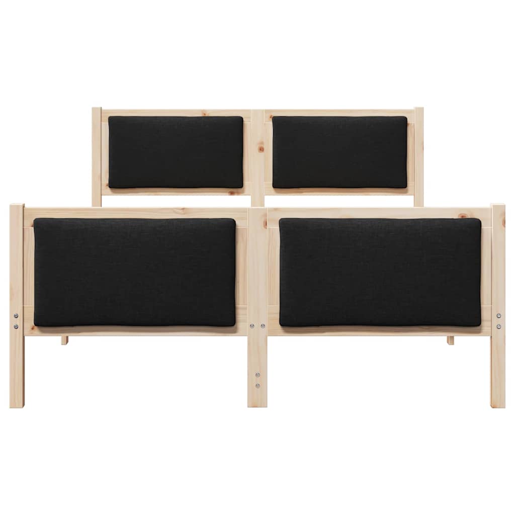 Cadre de lit avec tête de lit Noir 150 x 200 cm tissu - XIOS