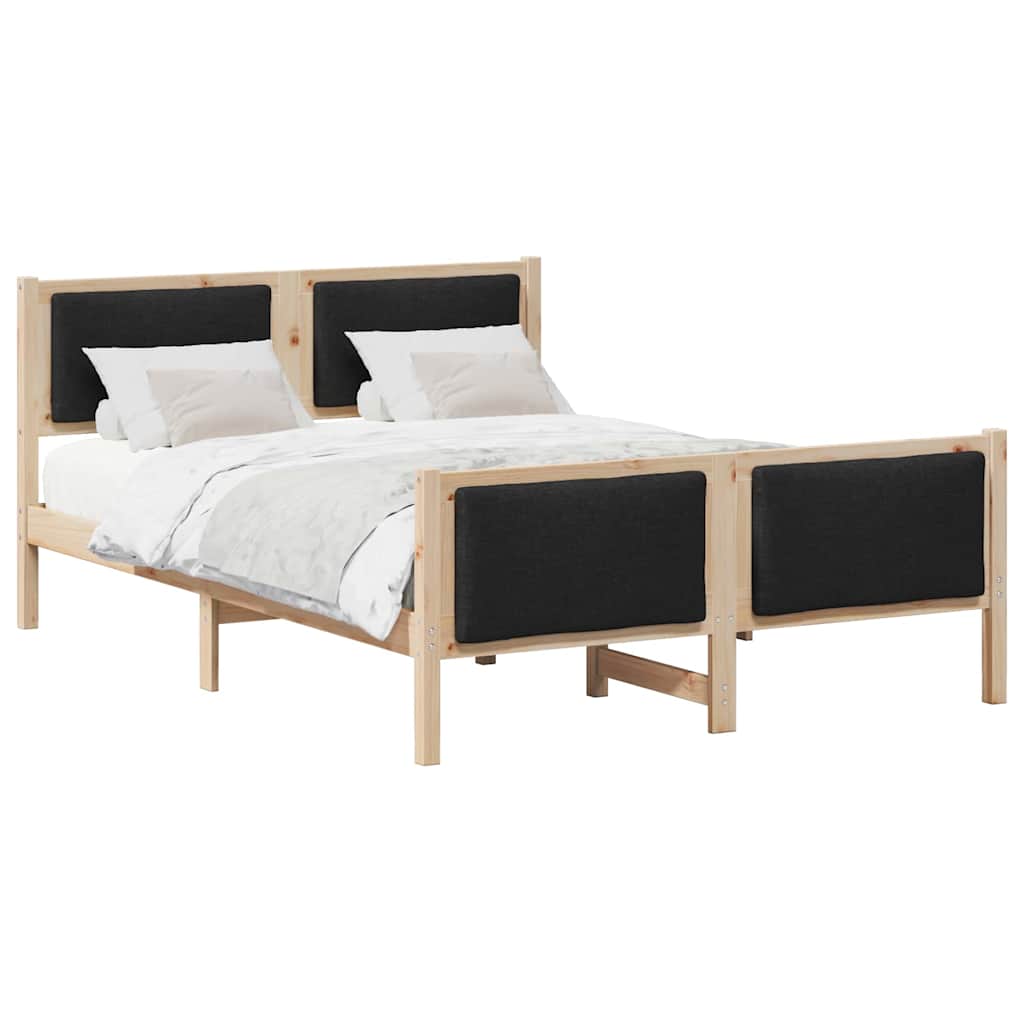 Cadre de lit avec tête de lit Noir 150 x 200 cm tissu - XIOS