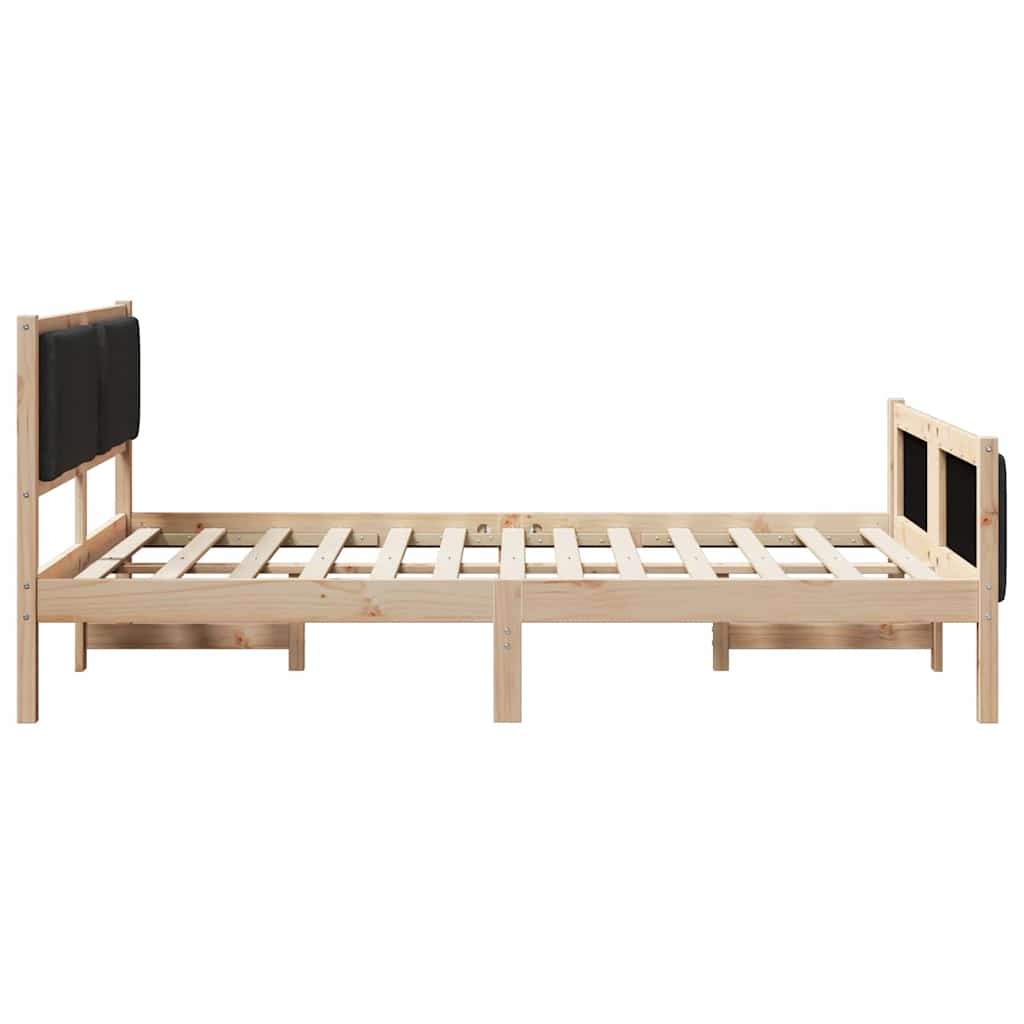 Cadre de lit avec tête de lit Noir 150 x 200 cm tissu - XIOS