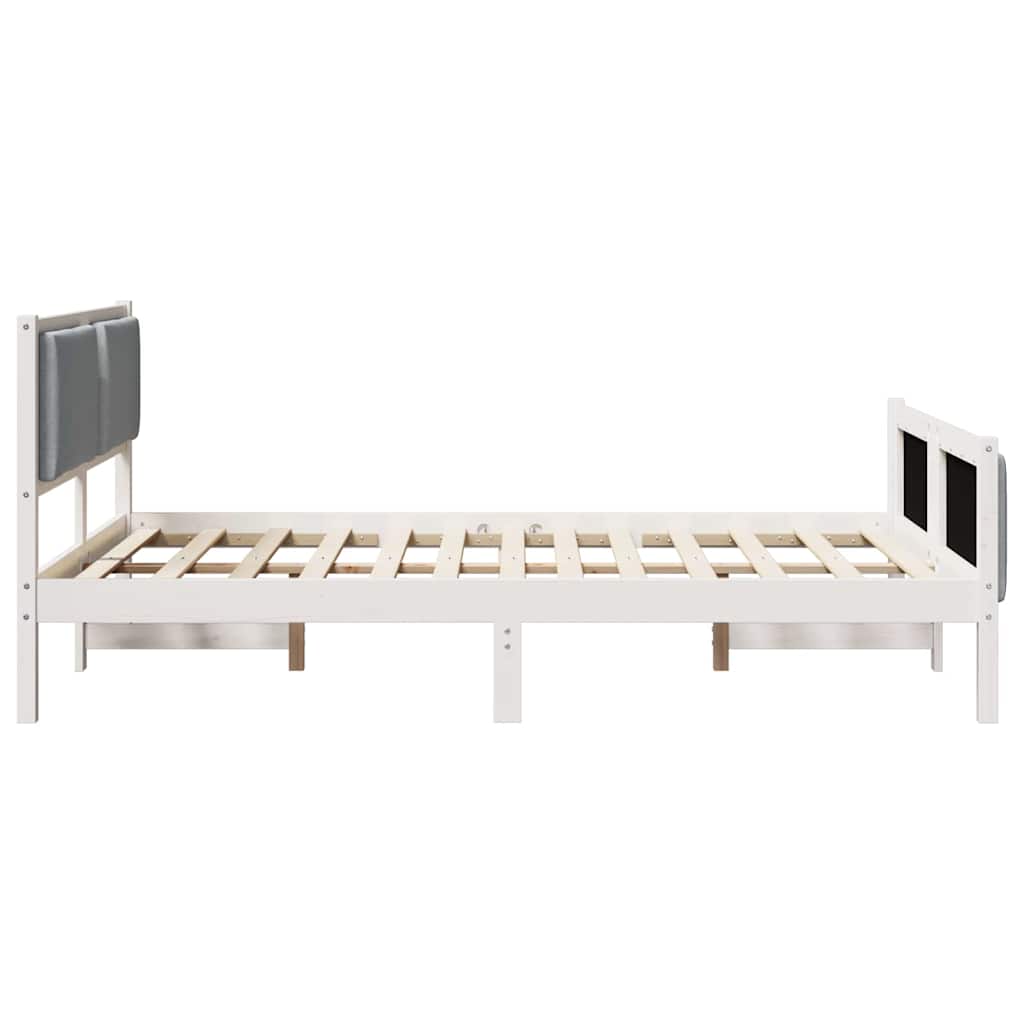 Cadre de lit avec tête de lit Gris clair 150 x 200 cm tissu - XIOS