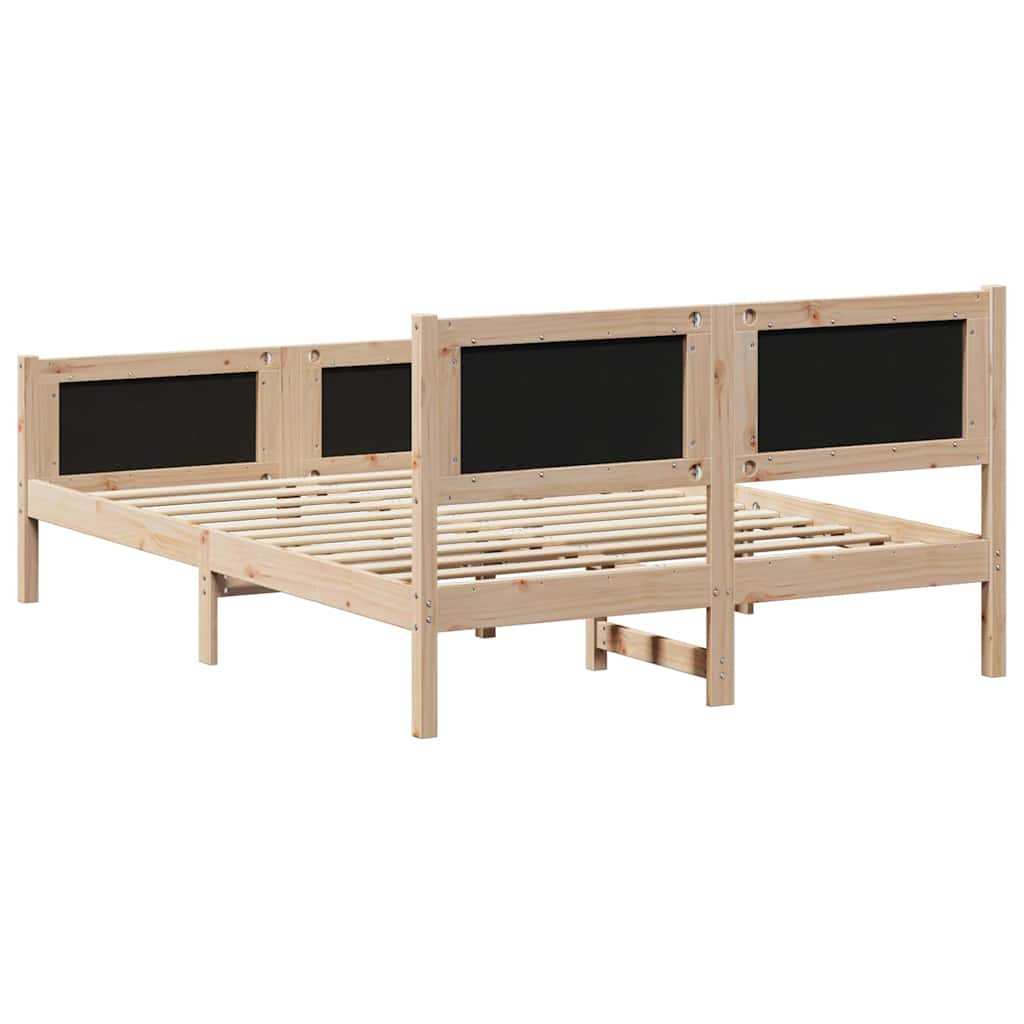 Cadre de lit avec tête de lit Taupe 140 x 200 cm tissu - XIOS