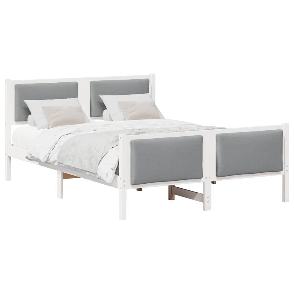 Cadre de lit avec tête de lit Gris clair 140 x 200 cm tissu - XIOS