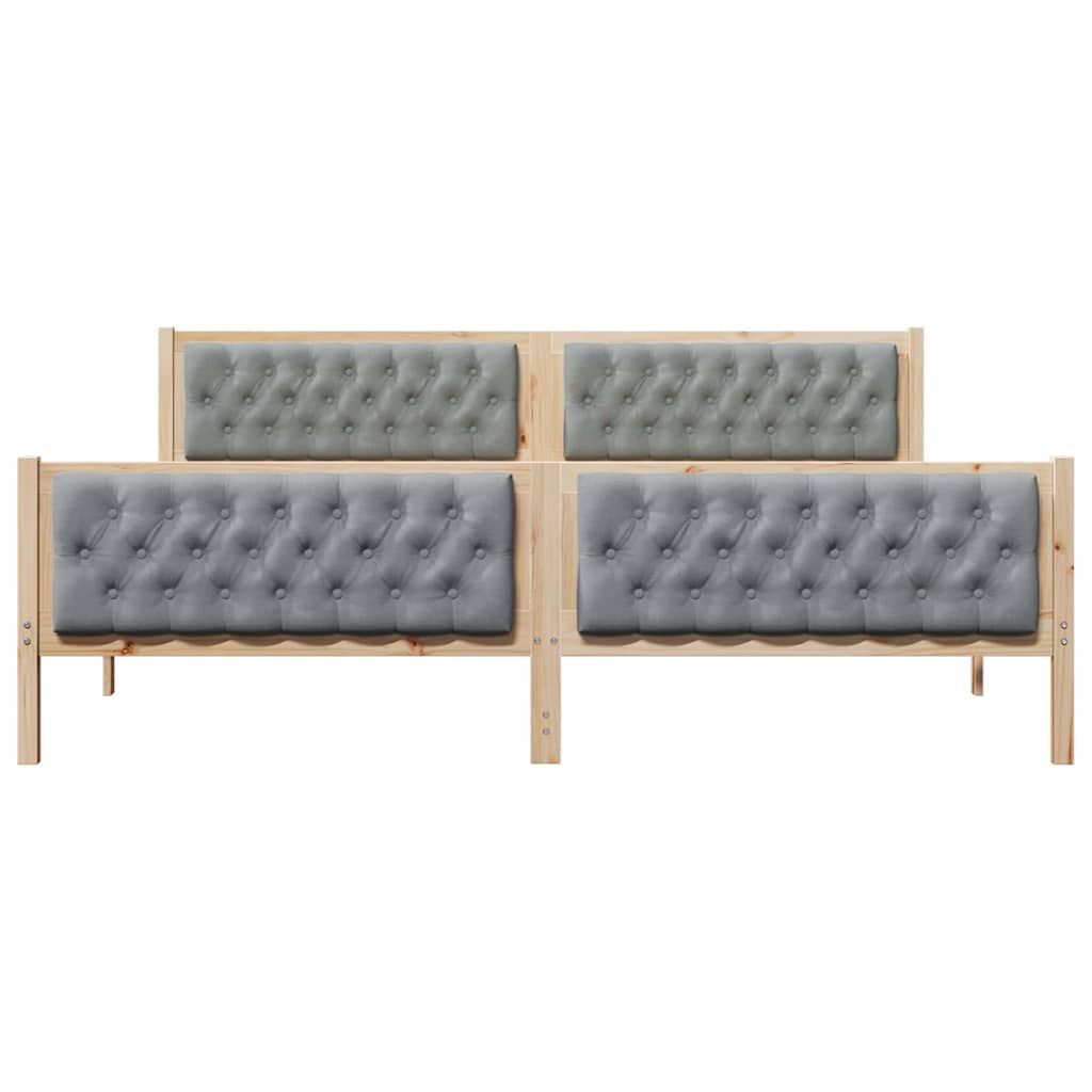 Cadre de lit Gris clair 200 x 200 cm Pin massif - XIOS