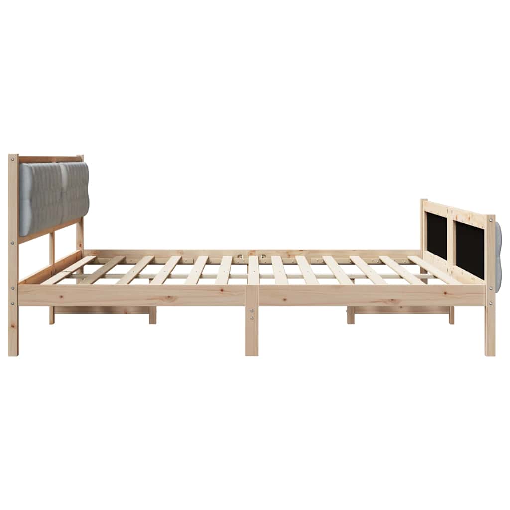 Cadre de lit Gris clair 200 x 200 cm Pin massif - XIOS