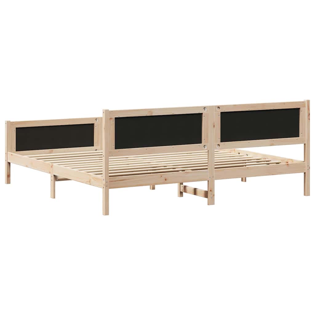 Cadre de lit Gris foncé 200 x 200 cm Pin massif - XIOS