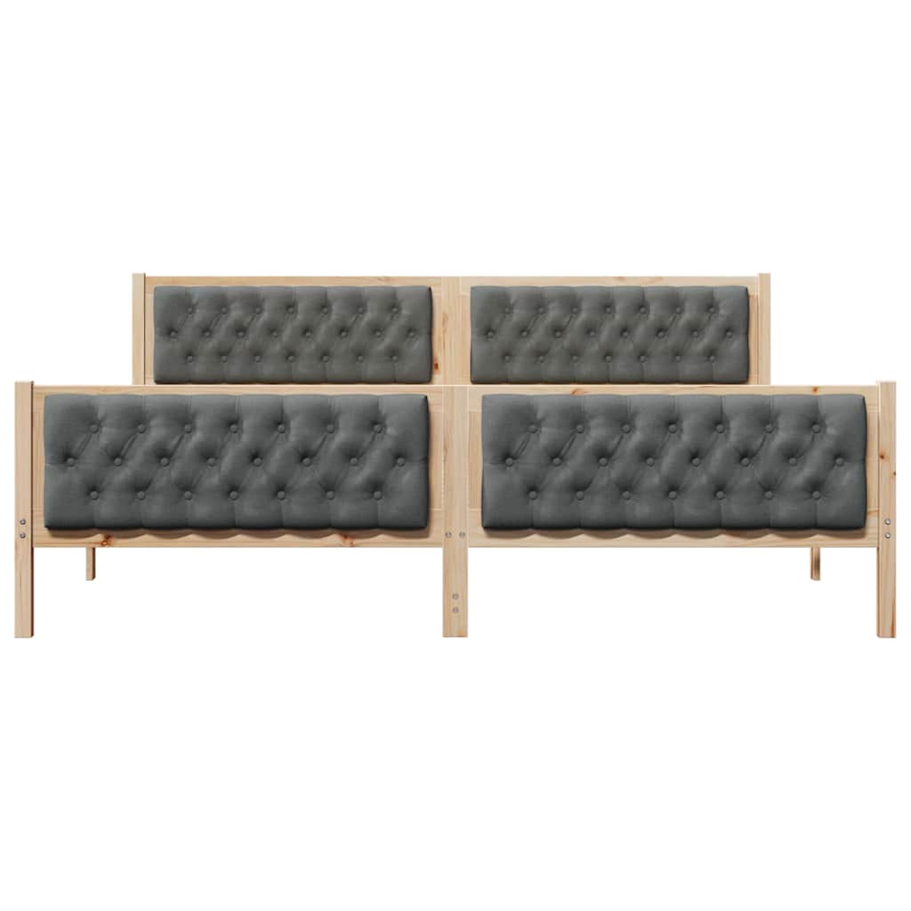 Cadre de lit Gris foncé 200 x 200 cm Pin massif - XIOS