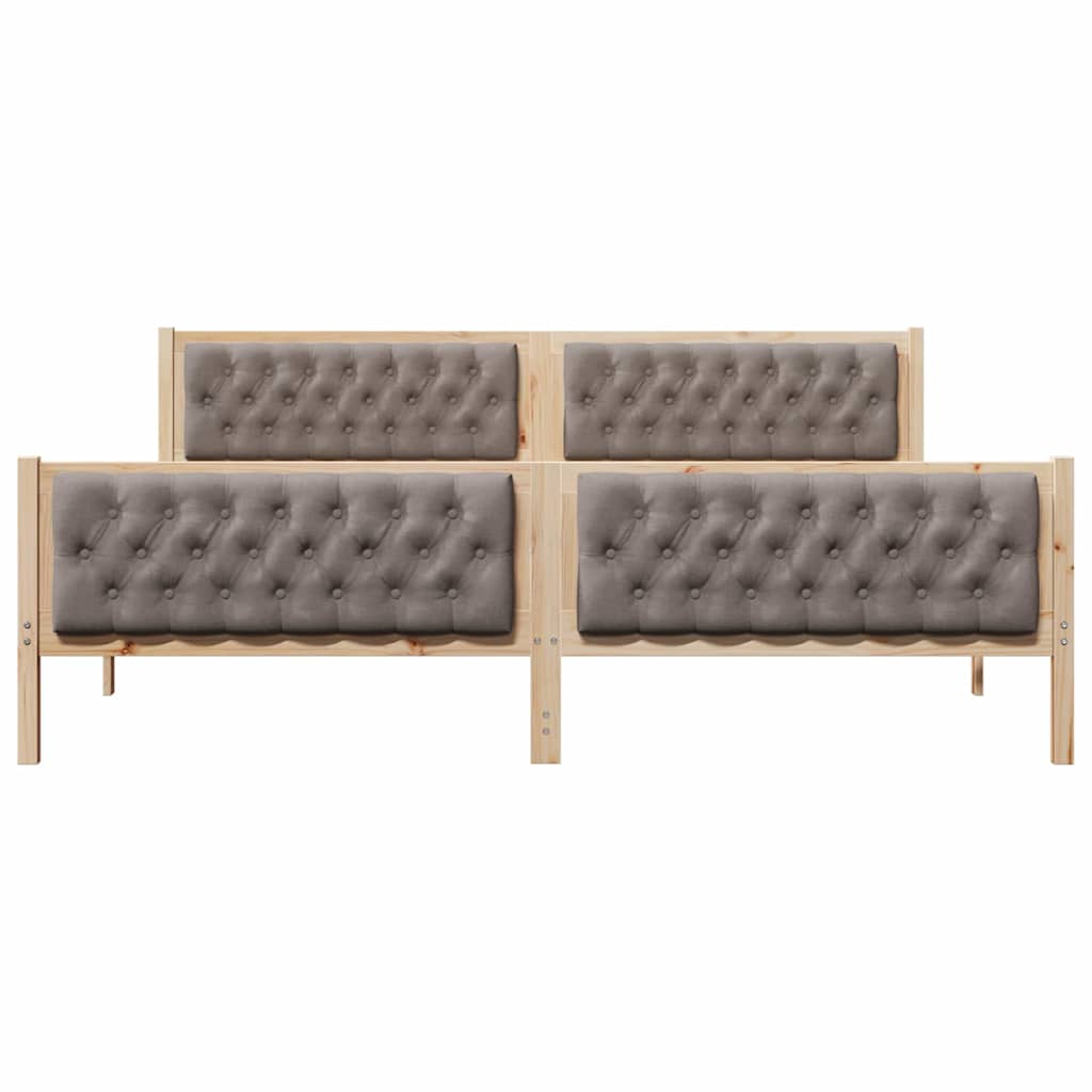 Cadre de lit avec tête de lit Taupe 200 x 200 cm Pin massif - XIOS