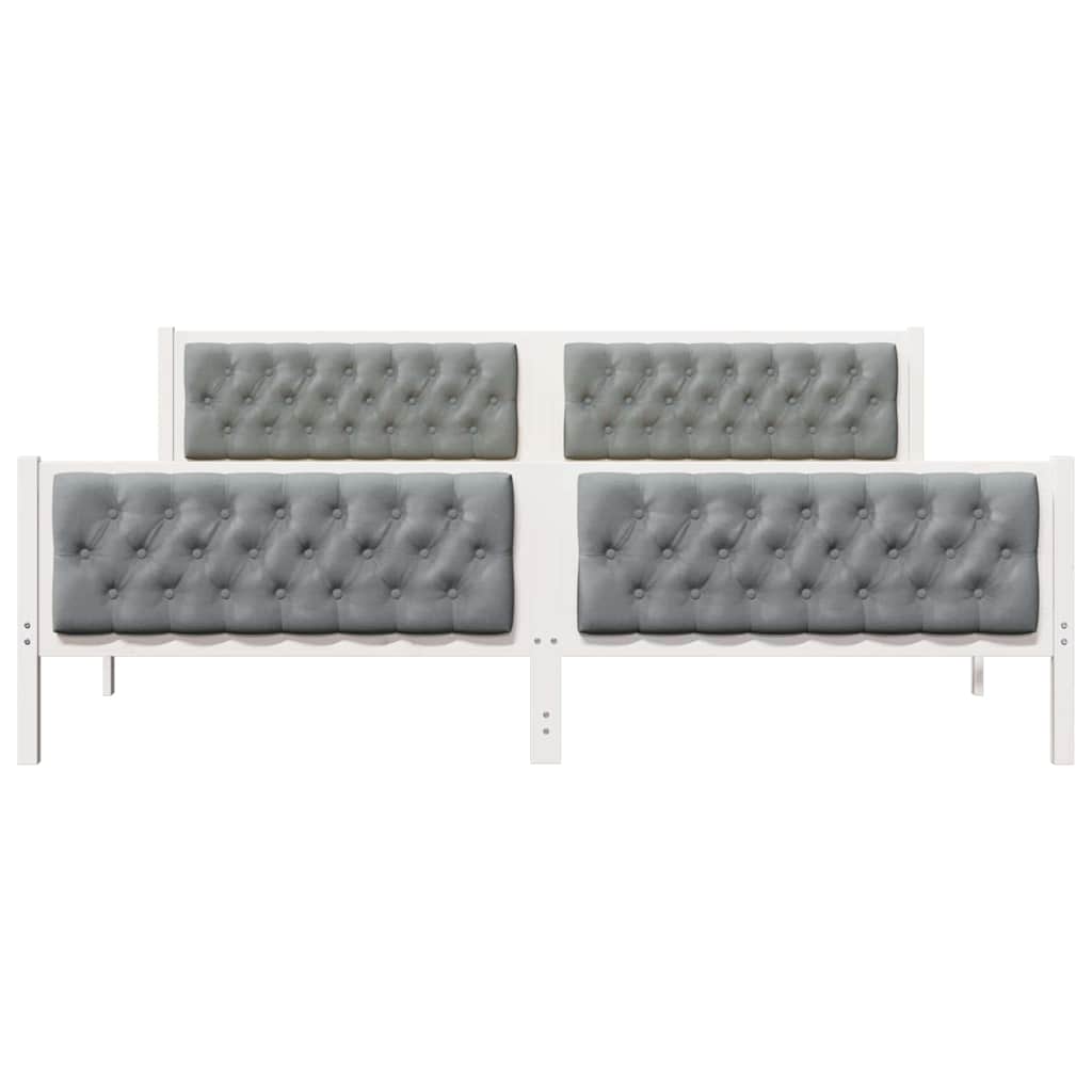 Cadre de lit Gris clair 200 x 200 cm Pin massif - XIOS