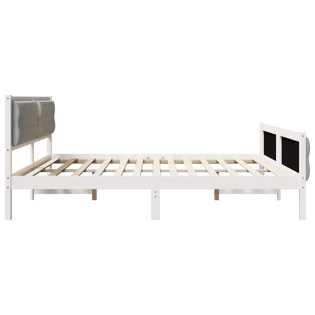 Cadre de lit Gris clair 200 x 200 cm Pin massif - XIOS