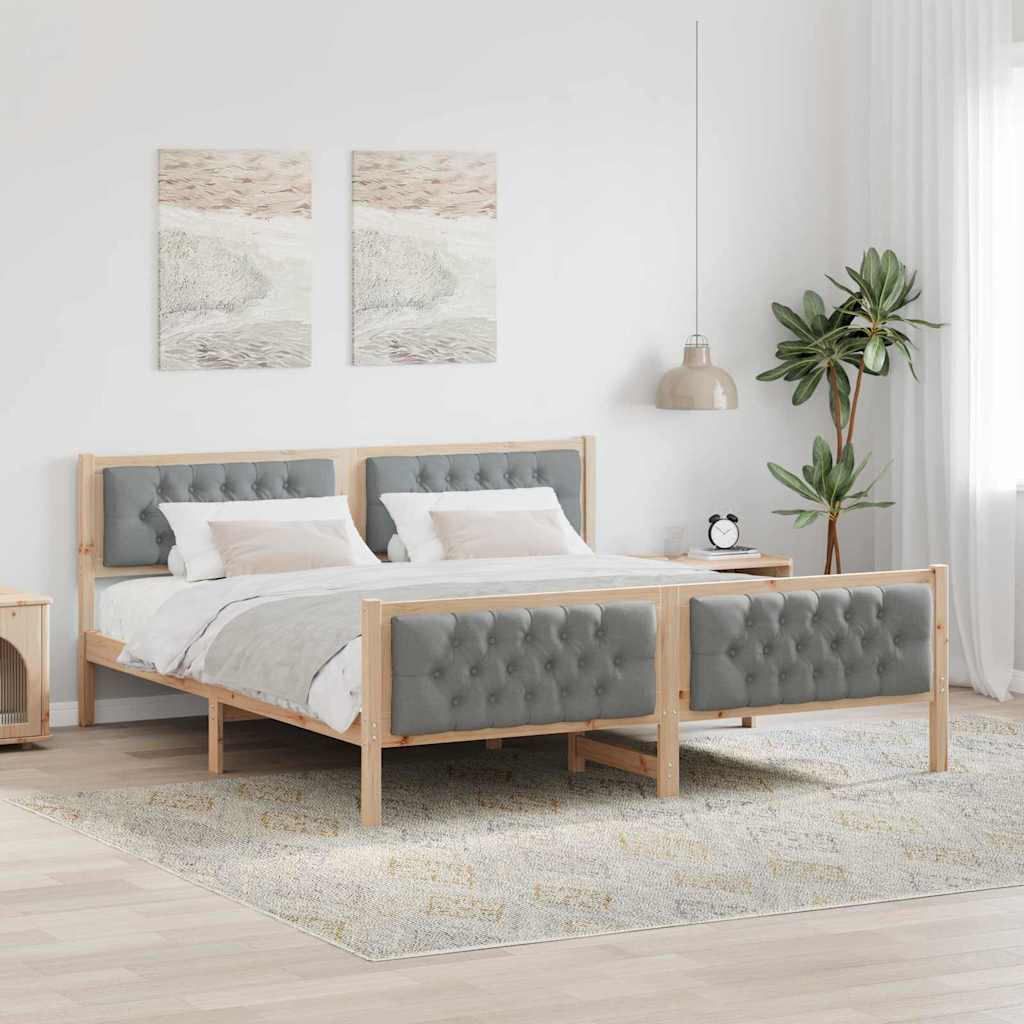 Cadre de lit Gris clair 180 x 200 cm Pin massif - XIOS