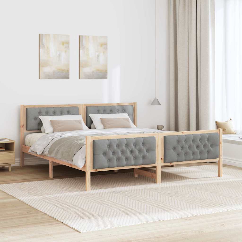 Cadre de lit Gris clair 180 x 200 cm Pin massif - XIOS