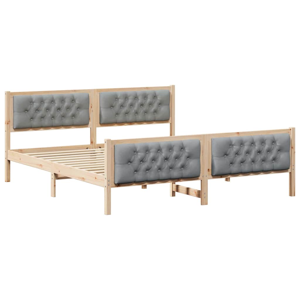 Cadre de lit Gris clair 180 x 200 cm Pin massif - XIOS