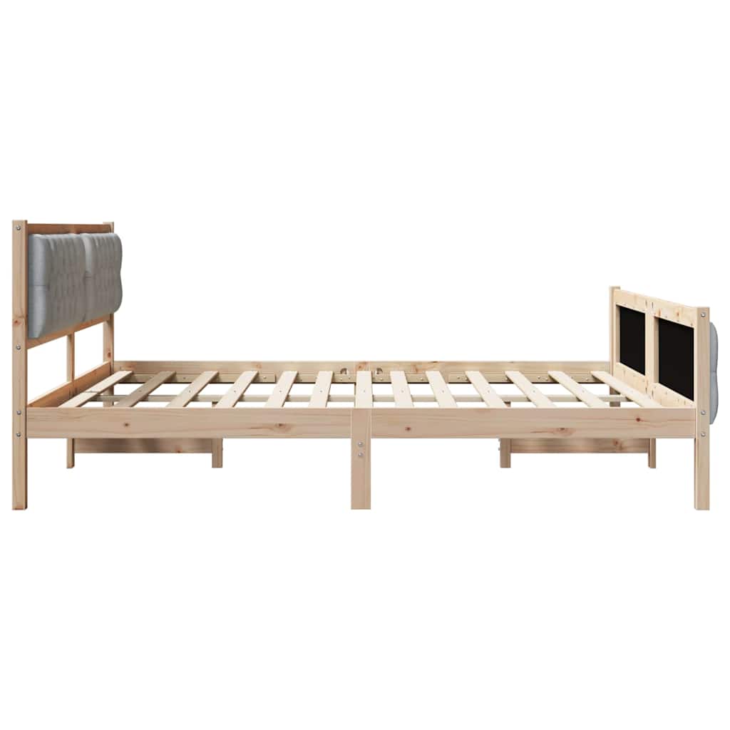 Cadre de lit Gris clair 180 x 200 cm Pin massif - XIOS