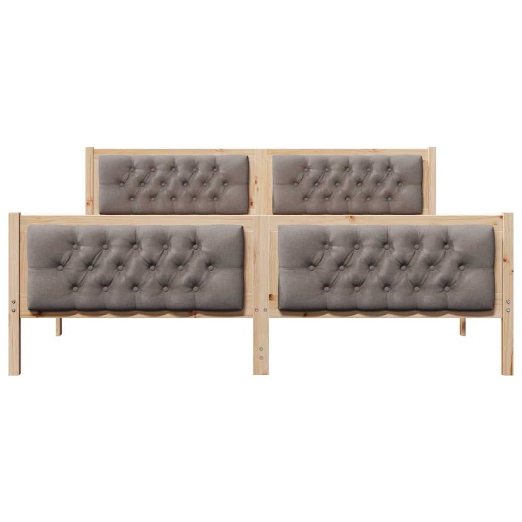 Cadre de lit avec tête de lit Taupe 180 x 200 cm Pin massif - XIOS