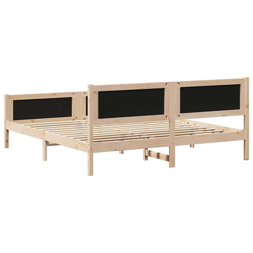 Cadre de lit avec tête de lit Taupe 160 x 200 cm Pin massif - XIOS