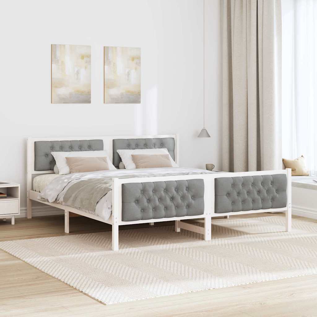 Cadre de lit Gris clair 160 x 200 cm Pin massif - XIOS