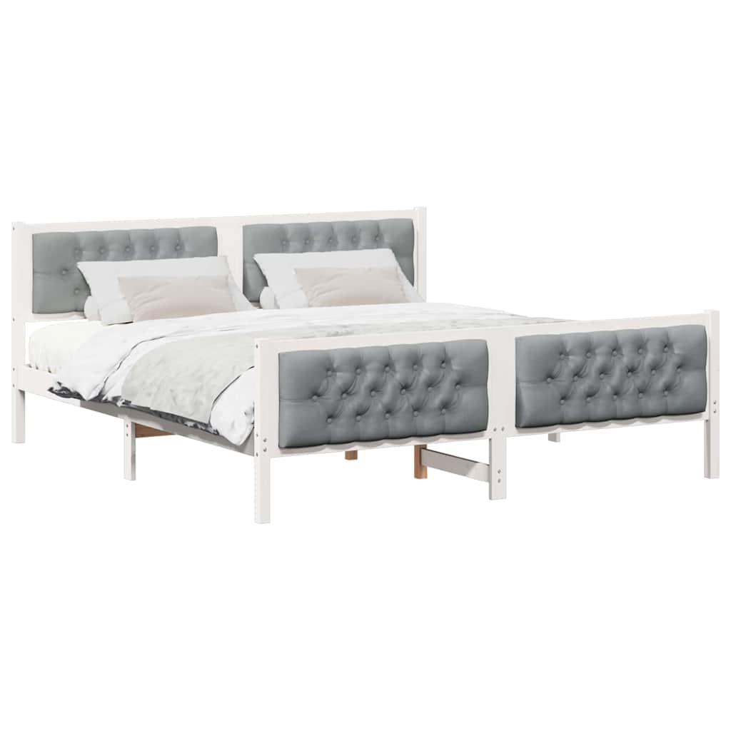 Cadre de lit Gris clair 160 x 200 cm Pin massif - XIOS