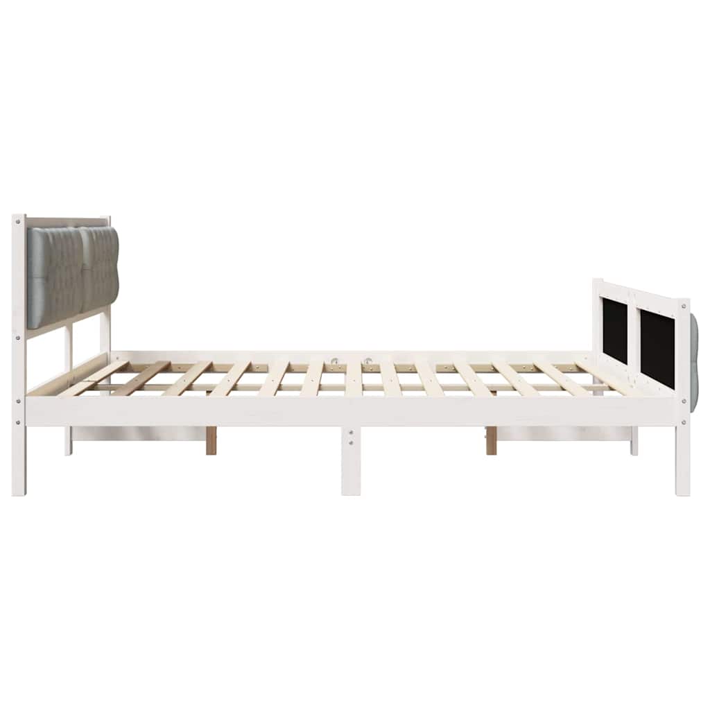 Cadre de lit Gris clair 160 x 200 cm Pin massif - XIOS