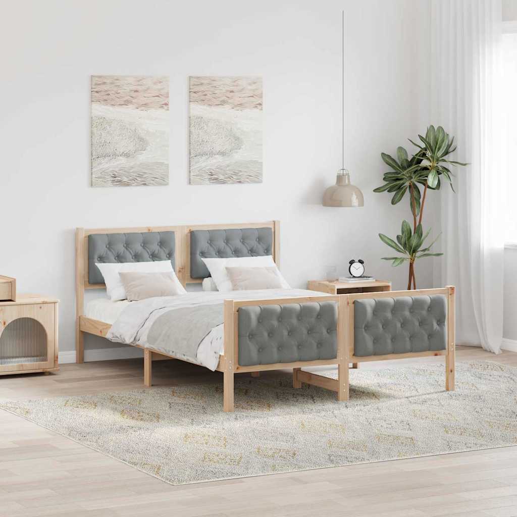 Cadre de lit Gris clair 150 x 200 cm Pin massif - XIOS