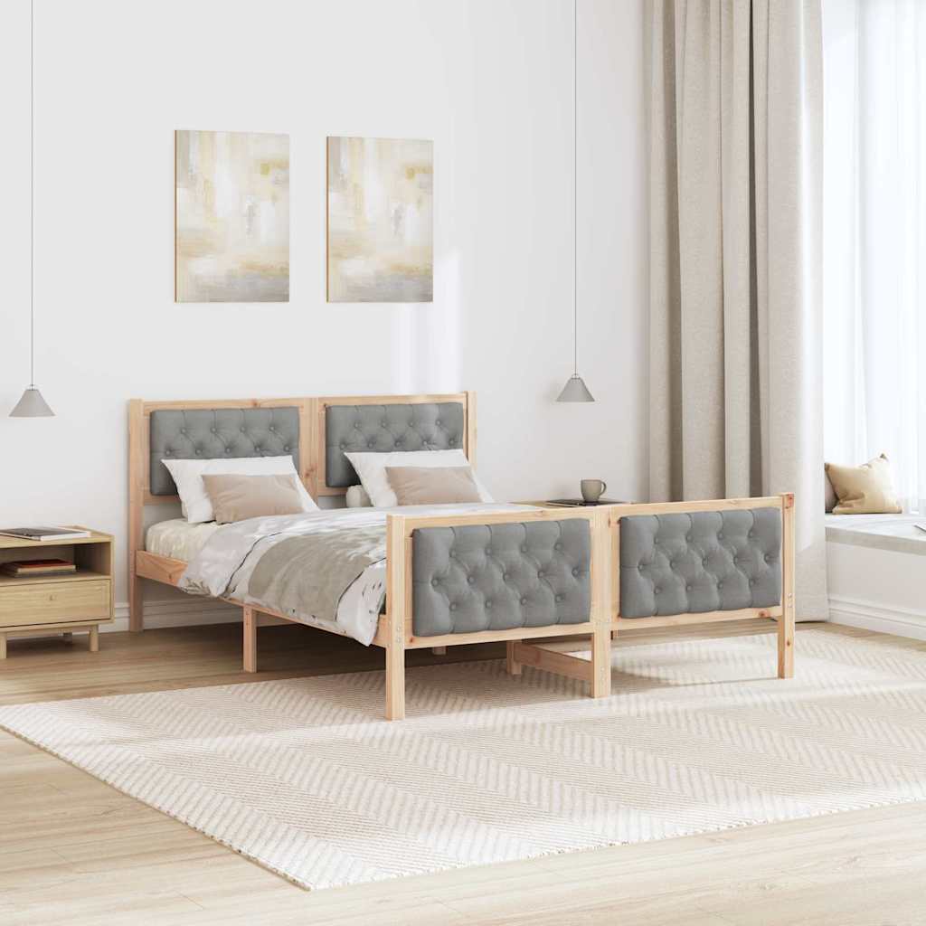 Cadre de lit Gris clair 150 x 200 cm Pin massif - XIOS