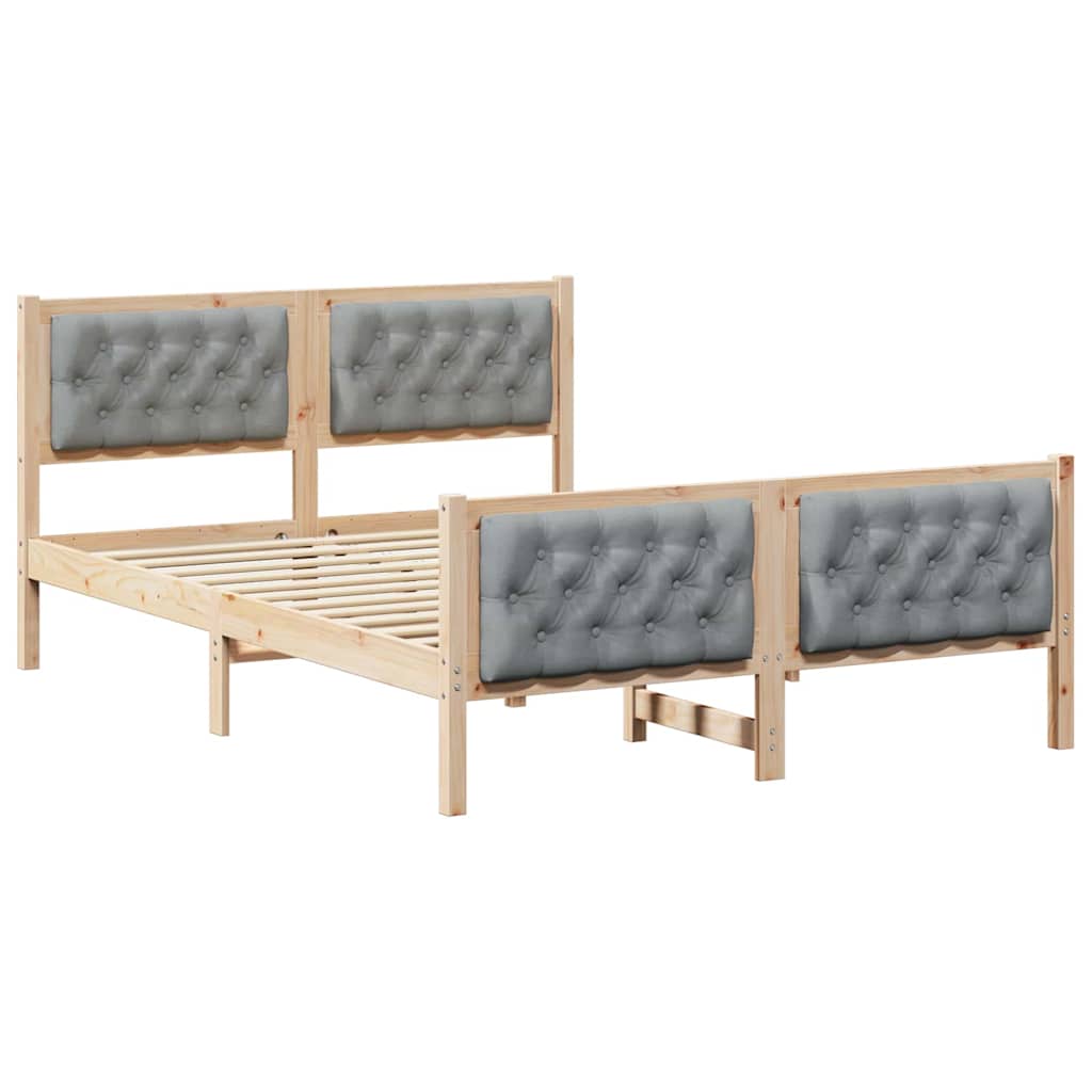 Cadre de lit Gris clair 150 x 200 cm Pin massif - XIOS