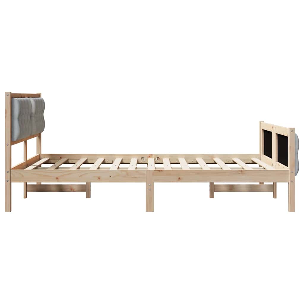 Cadre de lit Gris clair 150 x 200 cm Pin massif - XIOS