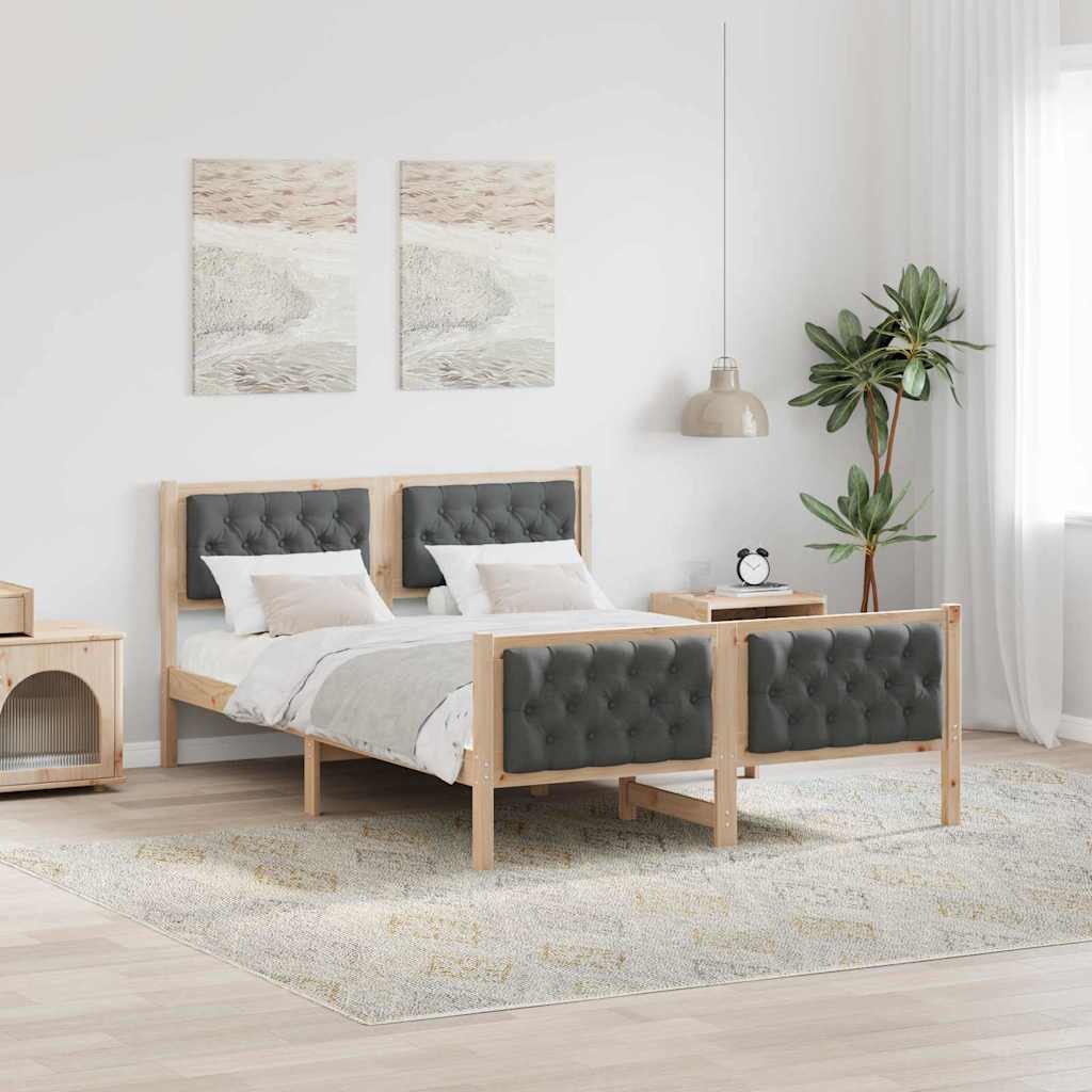 Cadre de lit Gris foncé 150 x 200 cm Pin massif - XIOS