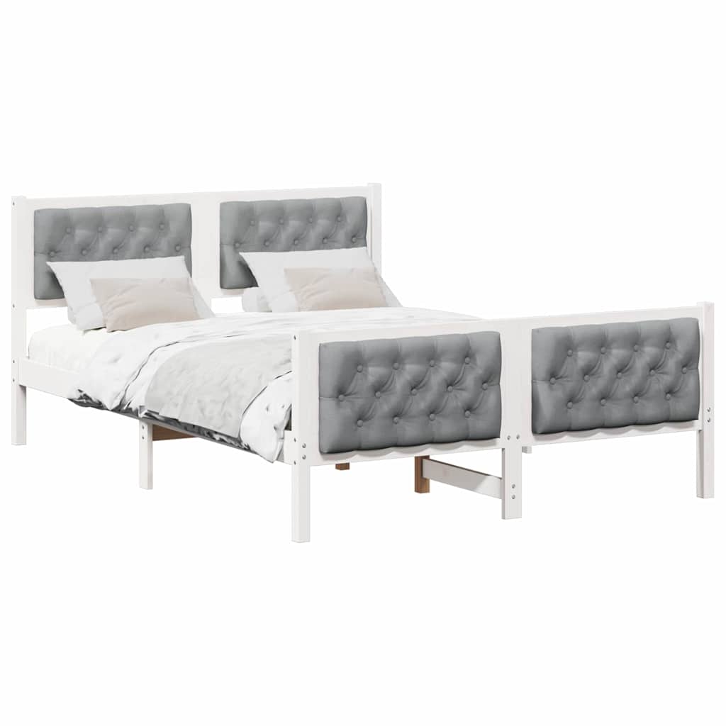 Cadre de lit Gris clair 150 x 200 cm Pin massif - XIOS