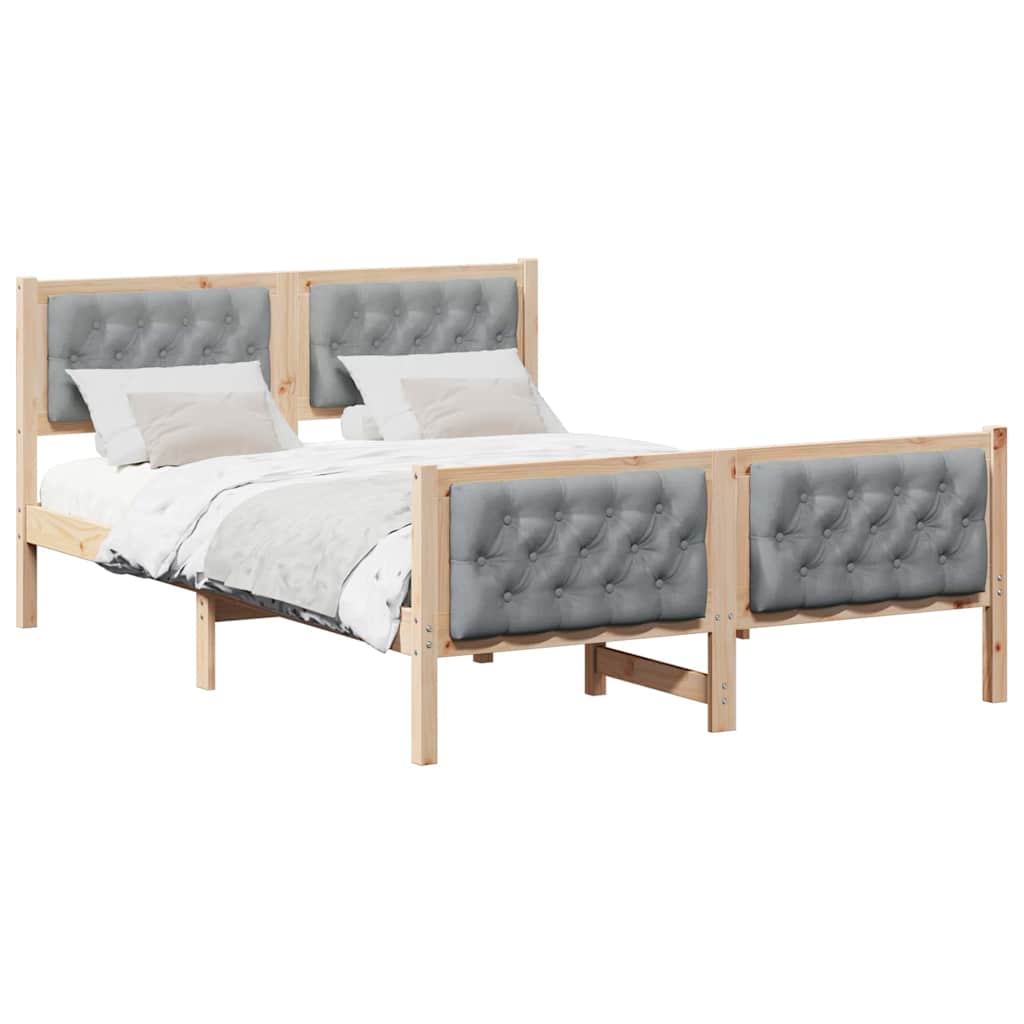 Cadre de lit Gris clair 140 x 200 cm Pin massif - XIOS