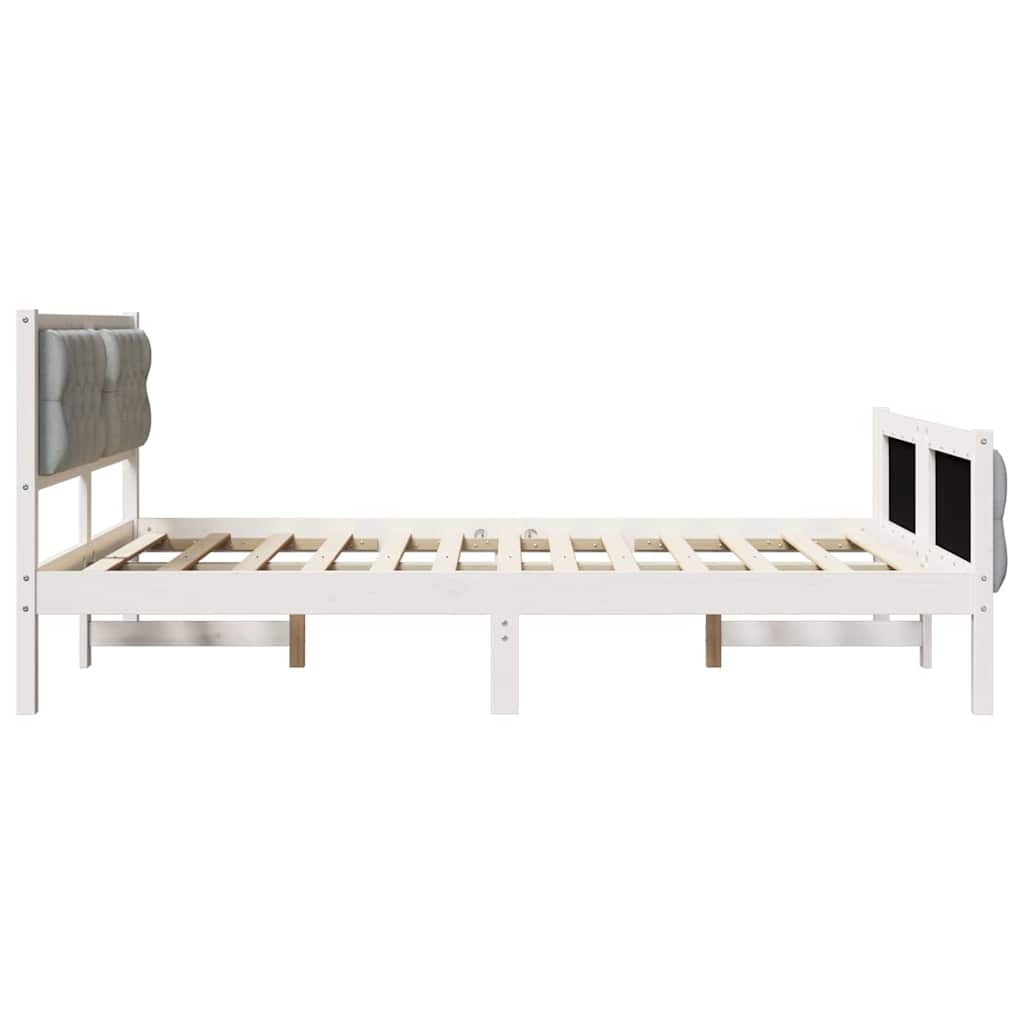 Cadre de lit Gris clair 140 x 200 cm Pin massif - XIOS