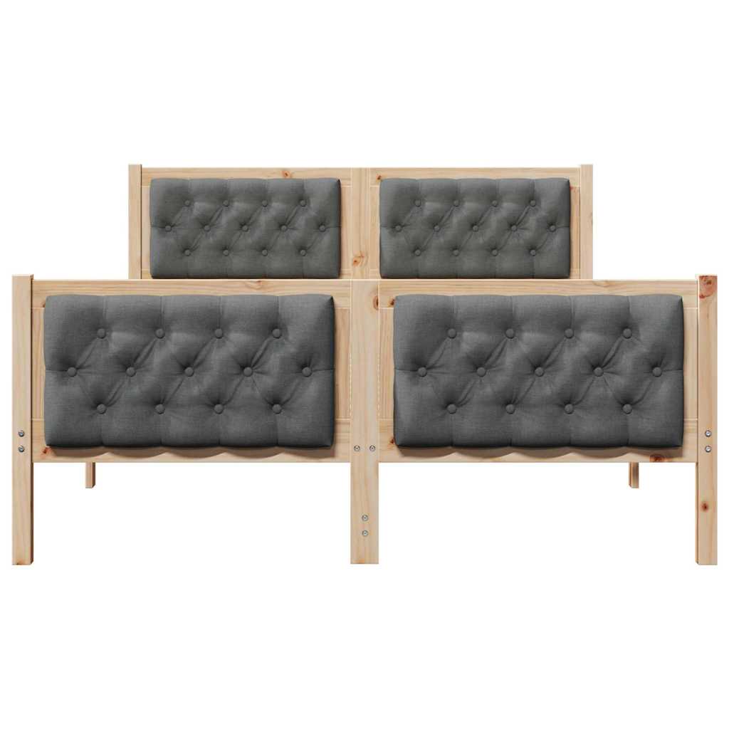 Cadre de lit Gris foncé 140 x 190 cm Pin massif - XIOS