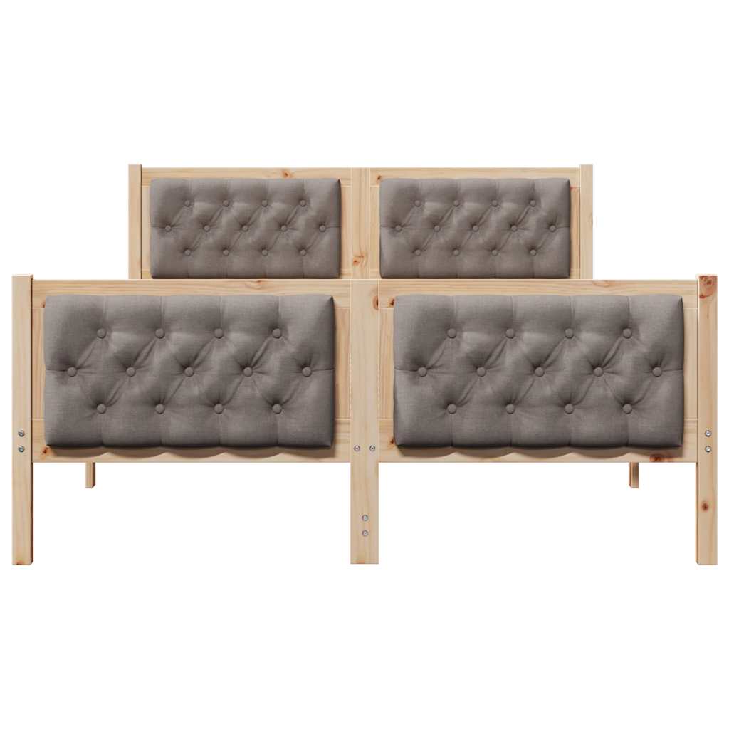 Cadre de lit avec tête de lit Taupe 140 x 190 cm Pin massif - XIOS