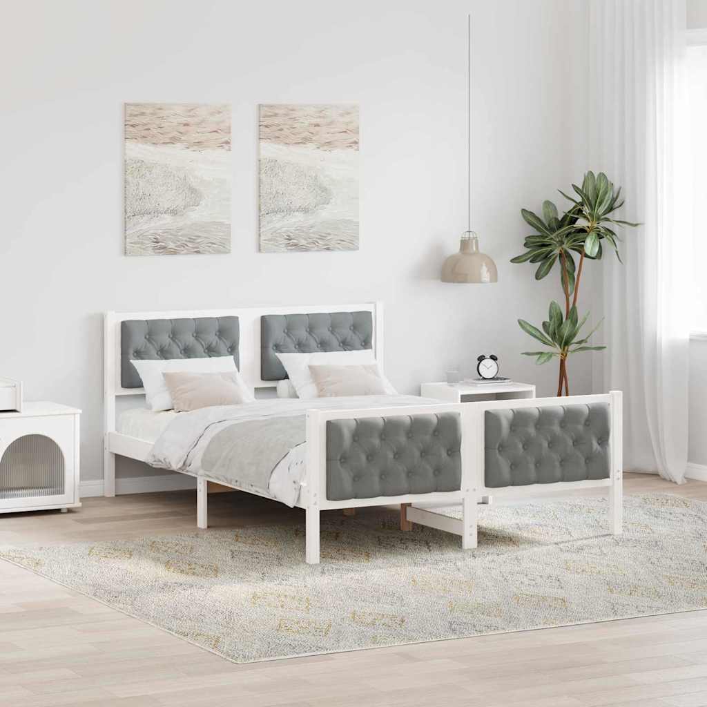 Cadre de lit Gris clair 140 x 190 cm Pin massif - XIOS