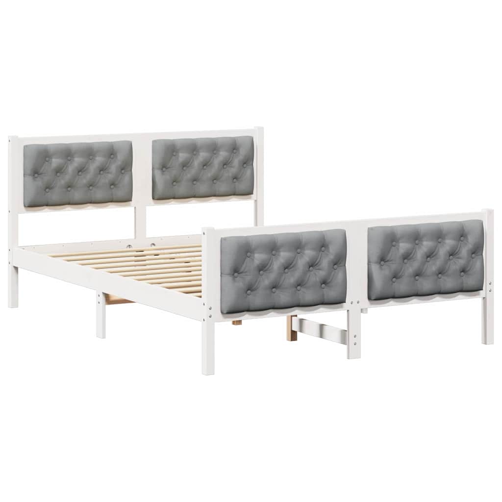 Cadre de lit Gris clair 140 x 190 cm Pin massif - XIOS