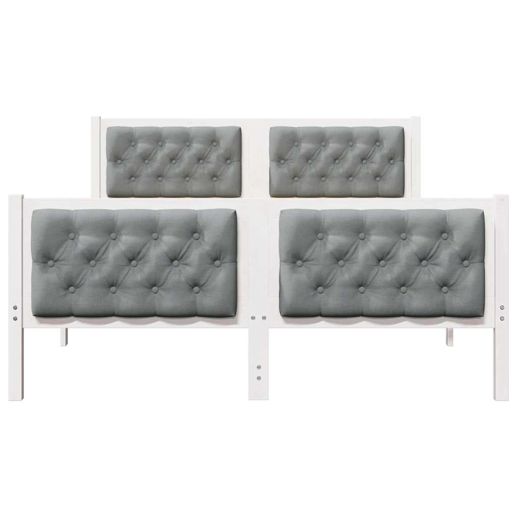 Cadre de lit avec tête de lit Gris clair 140 x 190 cm tissu - XIOS