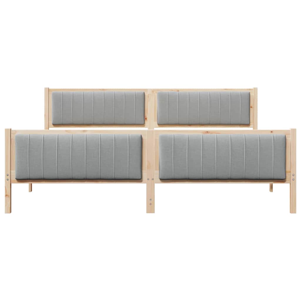 Cadre de lit avec tête de lit Marron et gris clair 200 x 200 cm